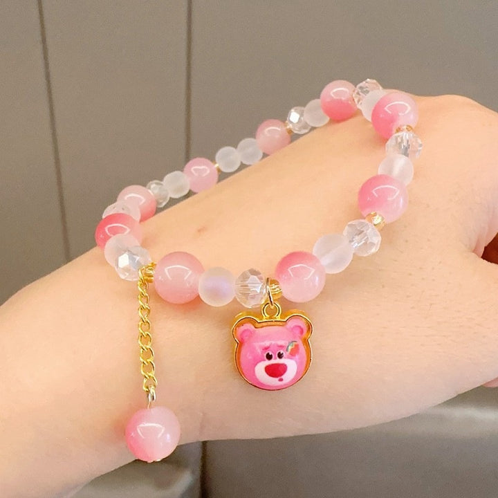 Playful bracelet with colorful glass beads and pendant Kalsten