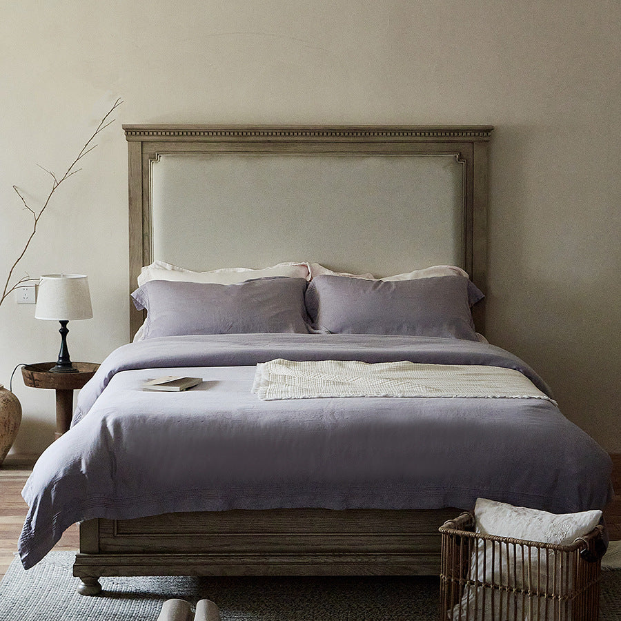 Luxury linen bedding set with duvet cover and pillowcases