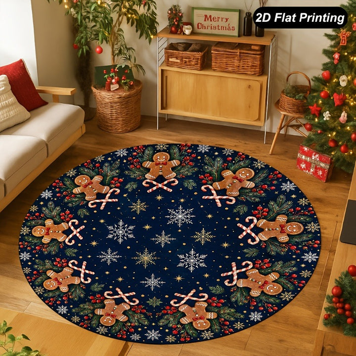 Holiday-Themed Round Area Rug