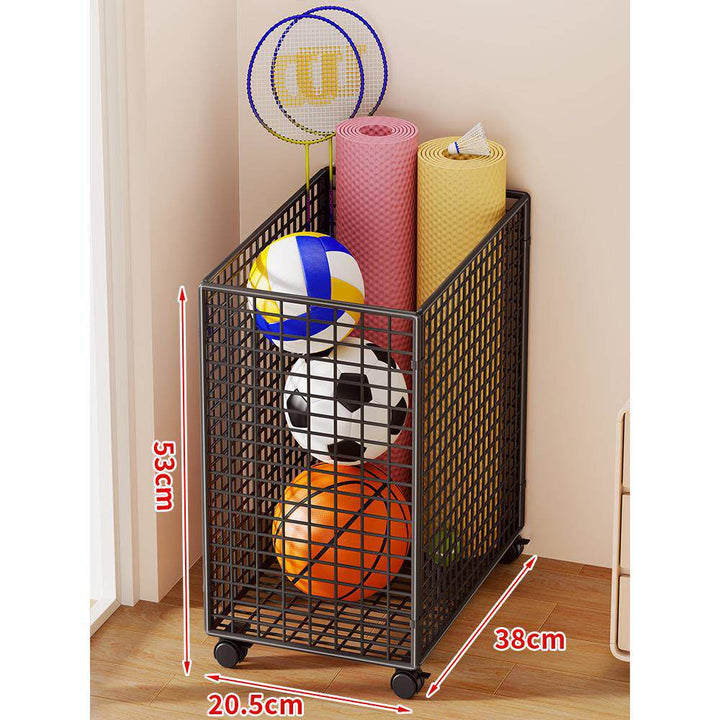 Rolling Vertical Sports Storage Cart for Balls and Yoga Mats
