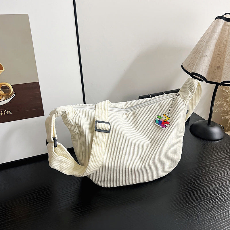 Casual Corduroy Shoulder Bag