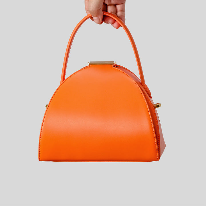 Structured Leather Satchel Bag