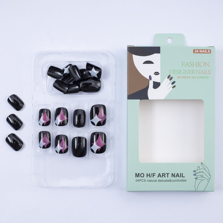 Artificial Nail Set with Modern Star Patterns Kalsten