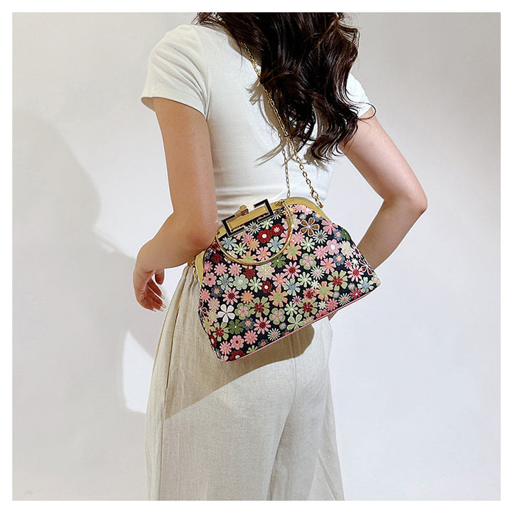 Floral Embroidered Evening Handbag