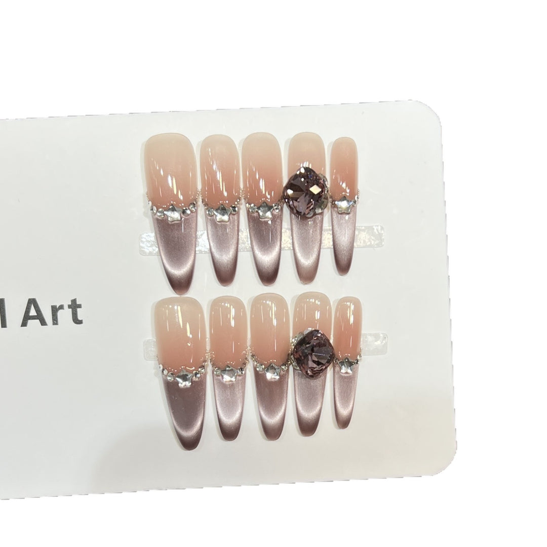 Decorative Crystal-Embellished Acrylic Nail Tips Kalsten