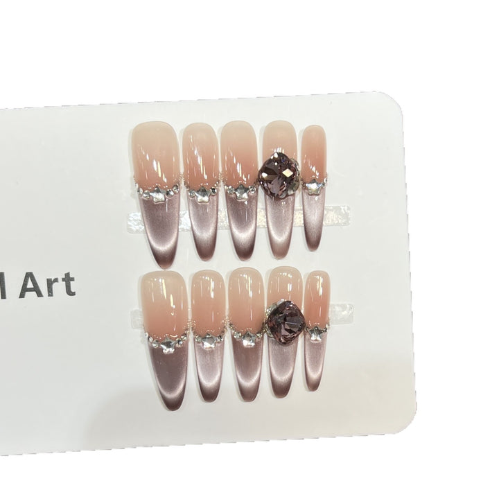 Decorative Crystal-Embellished Acrylic Nail Tips Kalsten