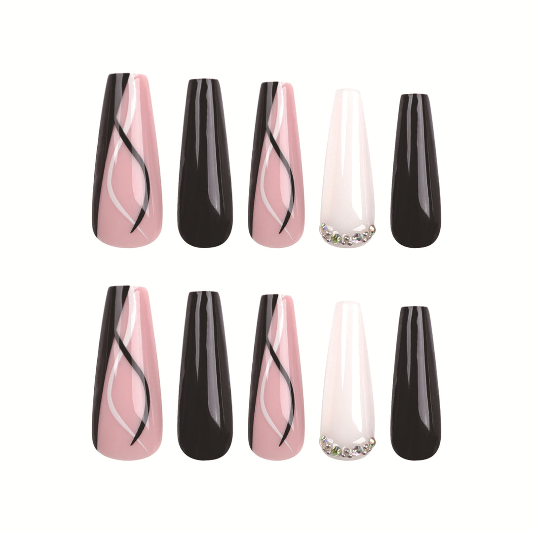 Artful acrylic nails with elegant design Kalsten