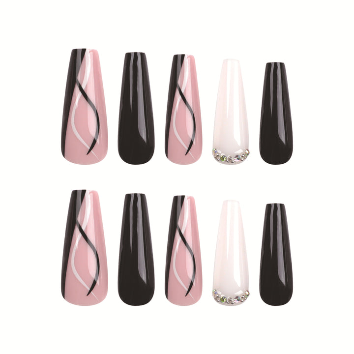 Artful acrylic nails with elegant design Kalsten