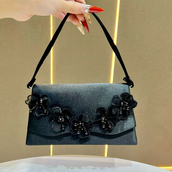 Floral-Accented Evening Handbag