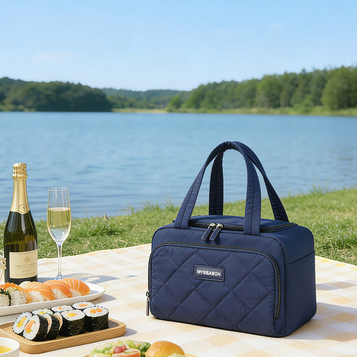 Quilted Insulated Lunch Cooler Bag