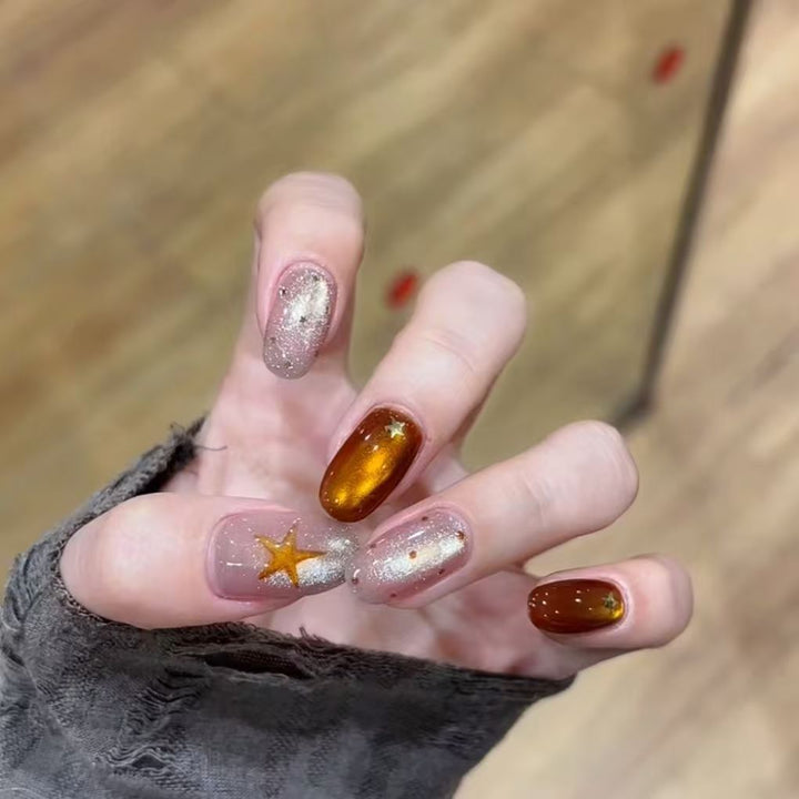 Glittery Ombré Nail Art Extensions