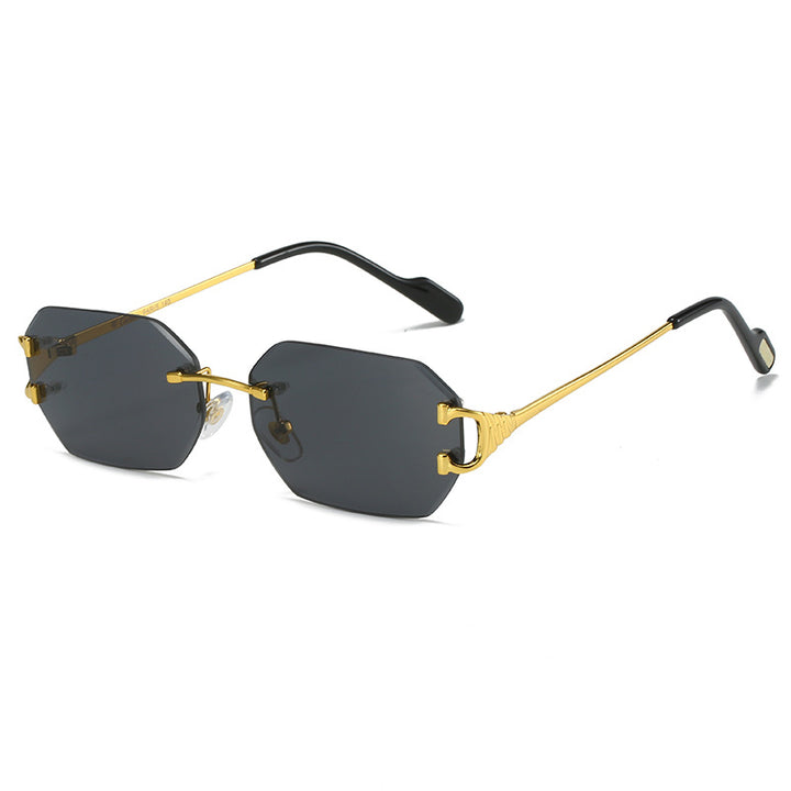 Ladies modern octagon sunglasses with stylish metal frame and polarized lenses Kalsten