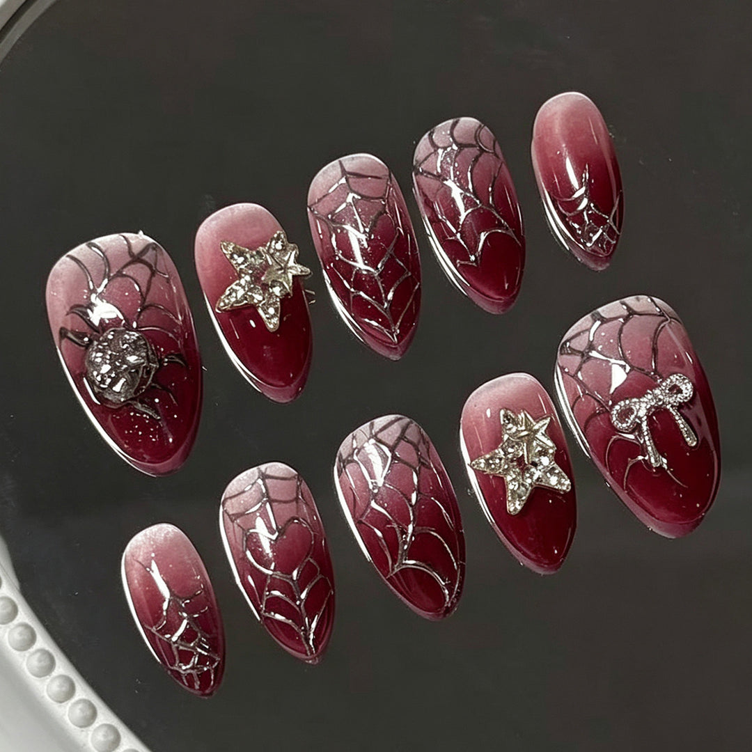Glamorous artificial nails with rhinestones Kalsten
