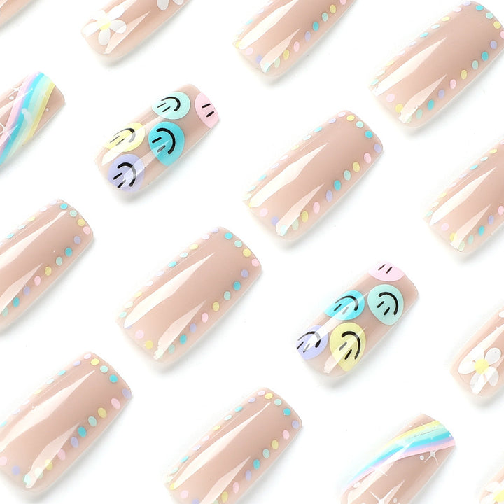 Artful Nail Art with Flower and Smiley Motifs Kalsten