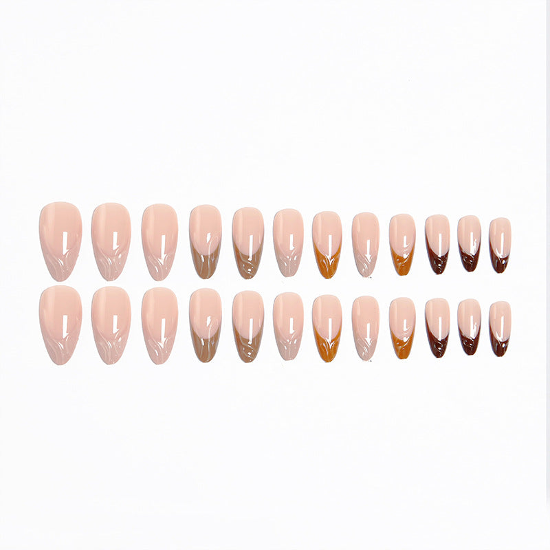 Acrylic nail set with elegant marble pattern and glossy finish Kalsten