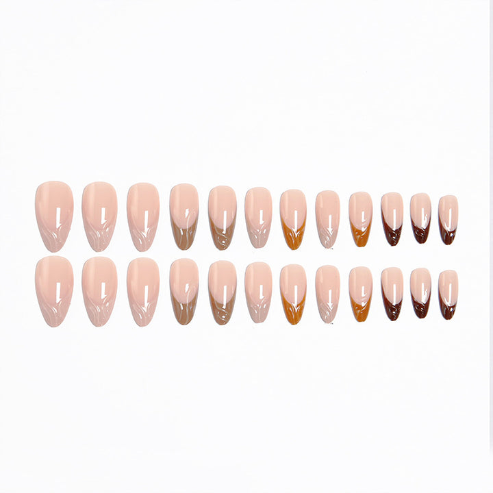 Acrylic nail set with elegant marble pattern and glossy finish Kalsten