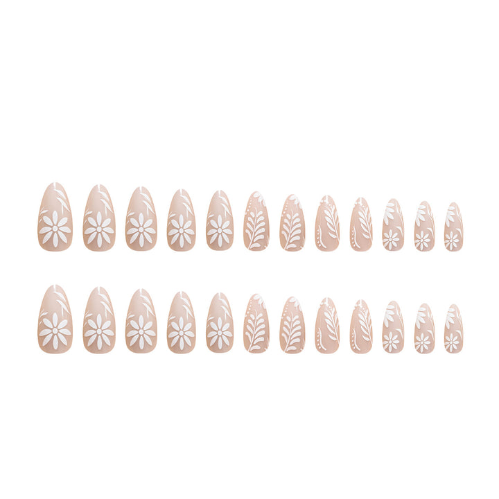 Stiletto nails with floral decorations Kalsten