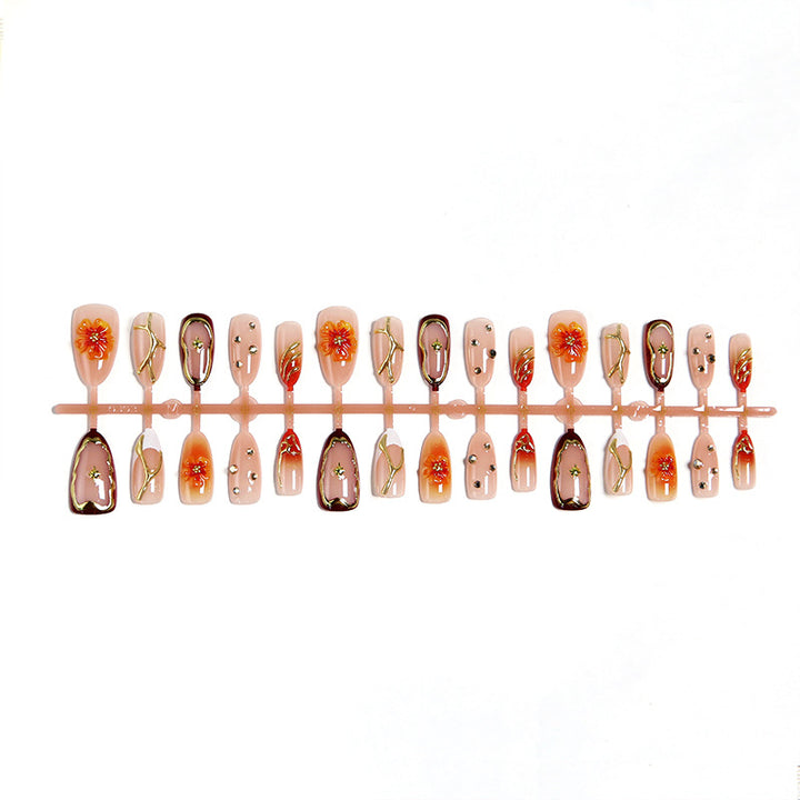 Nail art set with floral accents and glitter elements Kalsten
