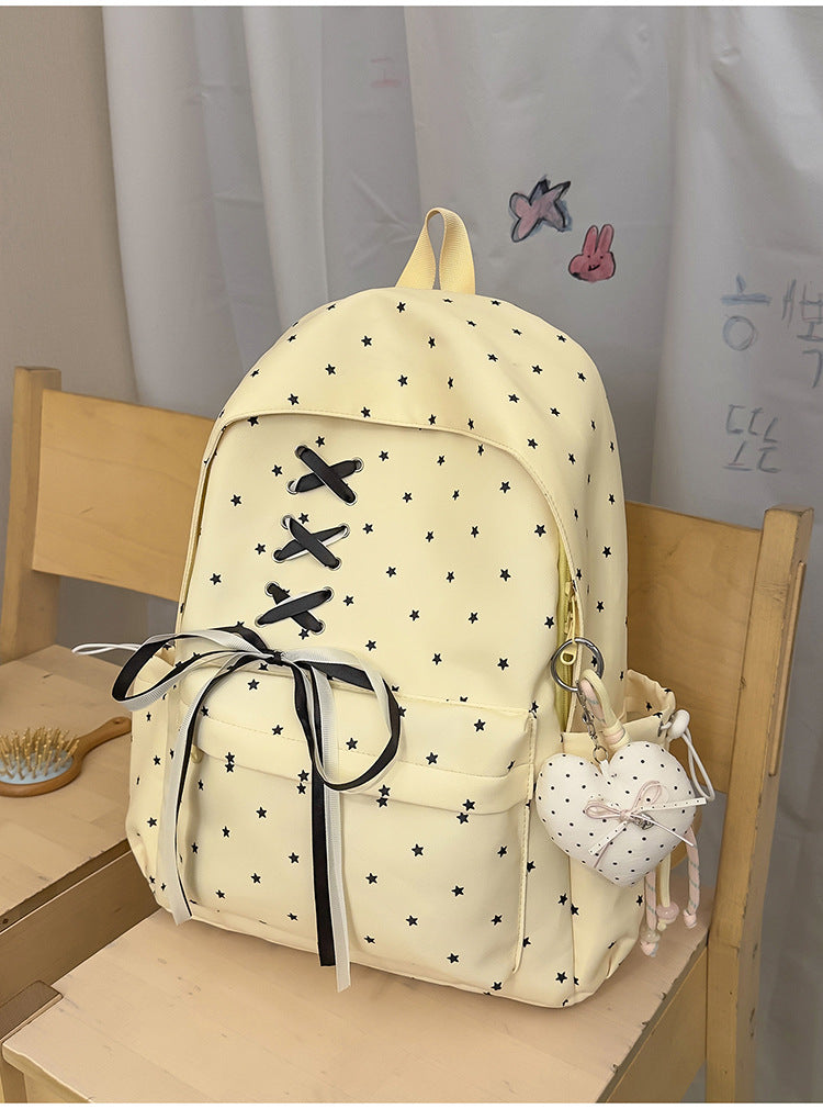 Star Print Decorative School Backpack Kalsten