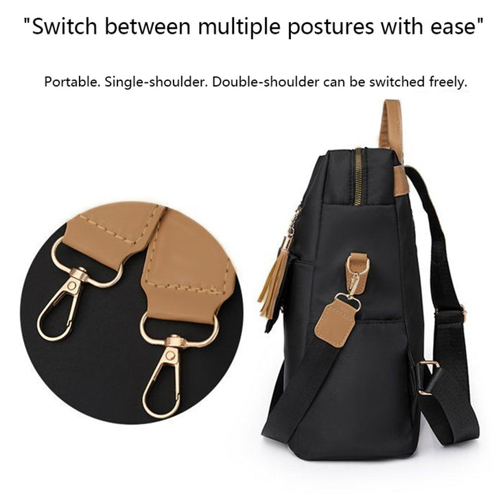 Multi-Functional Backpack with Decorative Tassel Kalsten