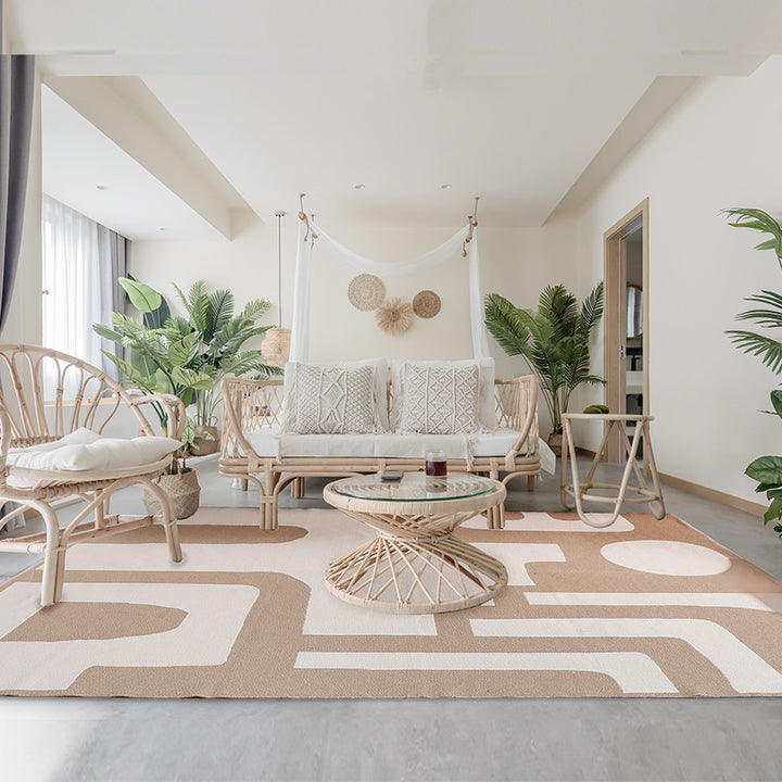 Modern flat-woven living room rug with abstract geometric design Kalsten
