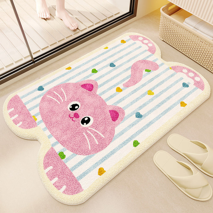 Cartoon Animal-Themed Bath Mat Kalsten