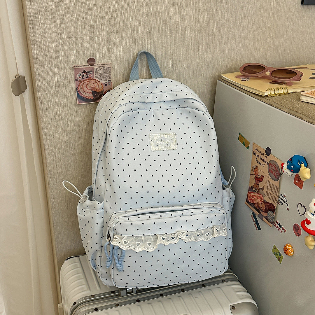 Charming Polka Dot Patterned Backpack Kalsten