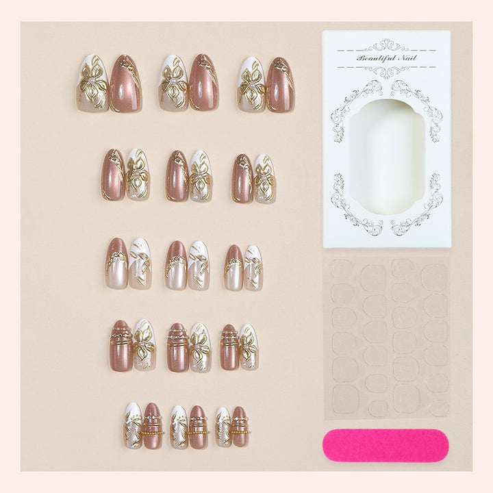Acrylic nail set with elegant flower design Kalsten