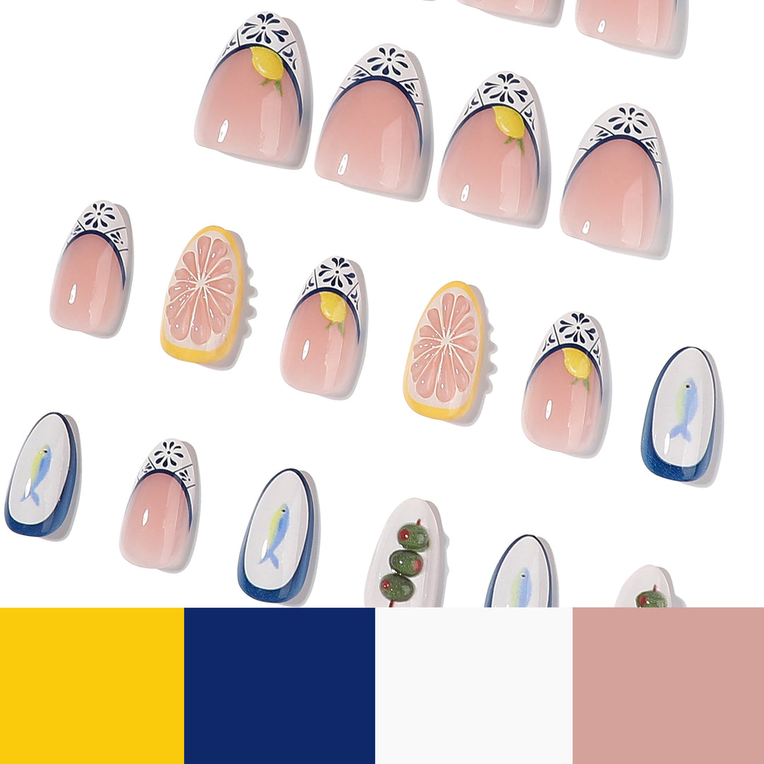 Artful nail art with maritime patterns and fresh motifs Kalsten