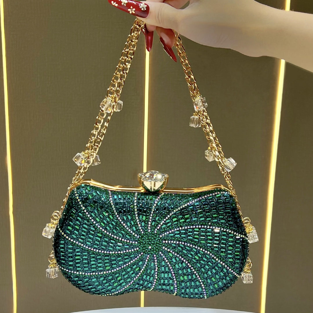 Sparkling Crystal-Studded Evening Handbag