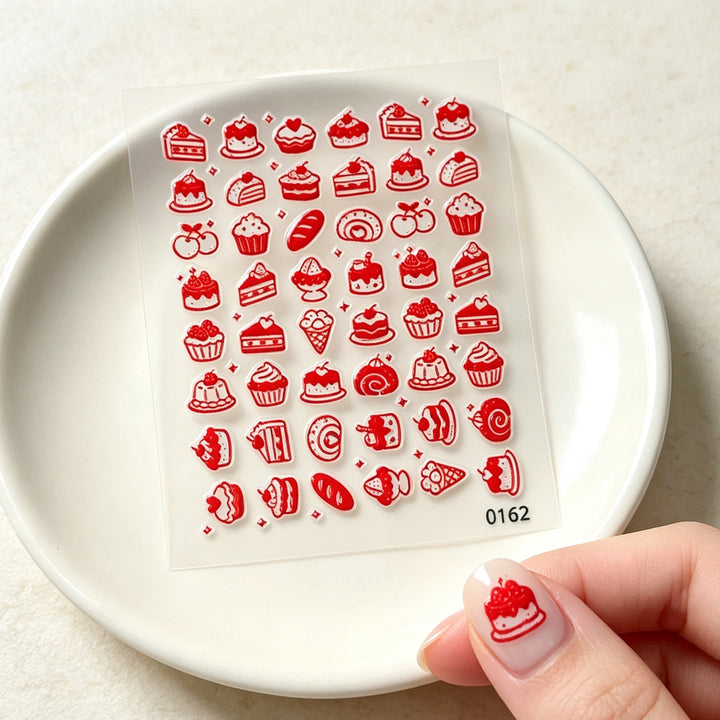 Dessert-Themed Nail Art Sticker Sheet