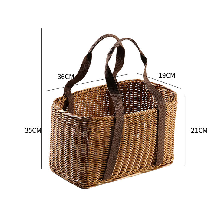 Unisex Robust braided shopping basket with comfortable fabric handles Kalsten