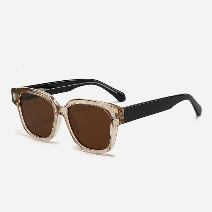 Women's Designer Sunglasses with Square Frame and Brown Lenses Kalsten