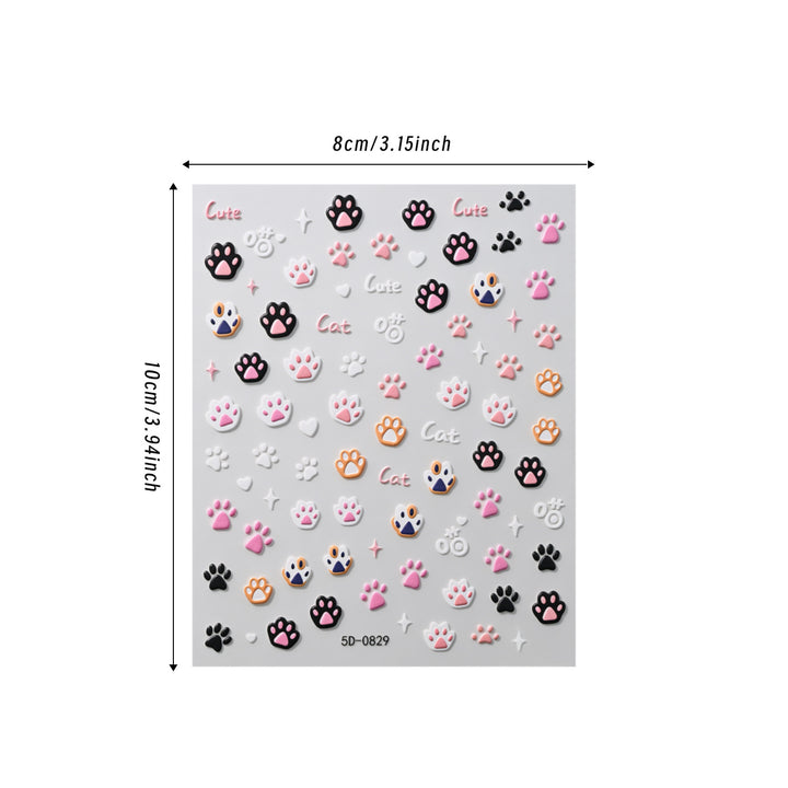 Cute Animal Paw-Themed Nail Art Charms