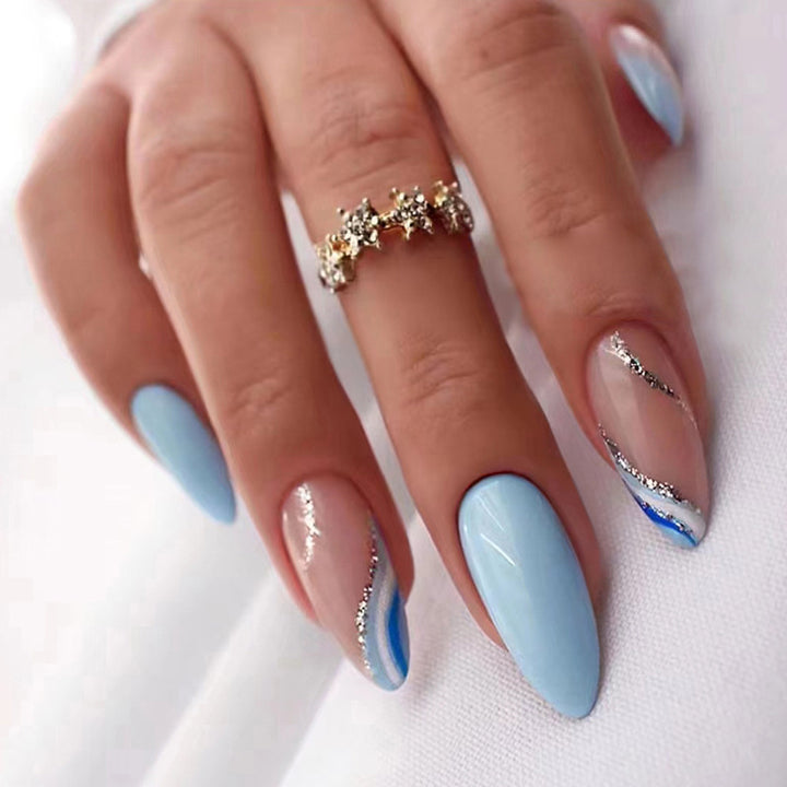 Glamorous Glittery Stiletto Press-On Nails Kalsten