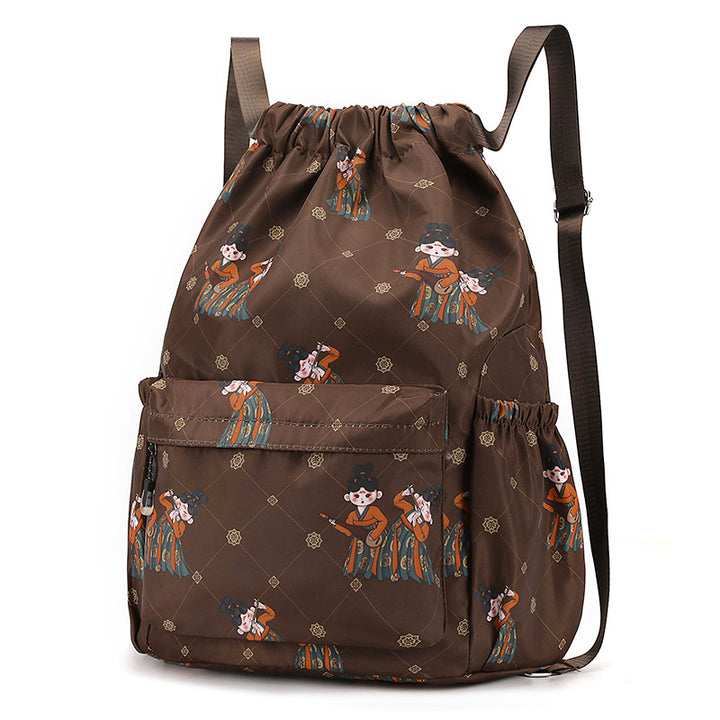 Fun Cartoon Print Drawstring Backpack Kalsten
