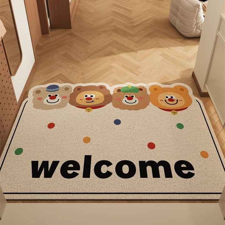 Cute Bear Pattern Doormat for Home Entryway