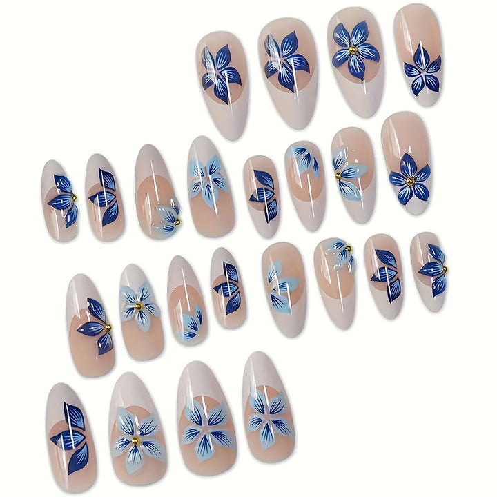 Decorative Floral Acrylic Nail Enhancements Kalsten