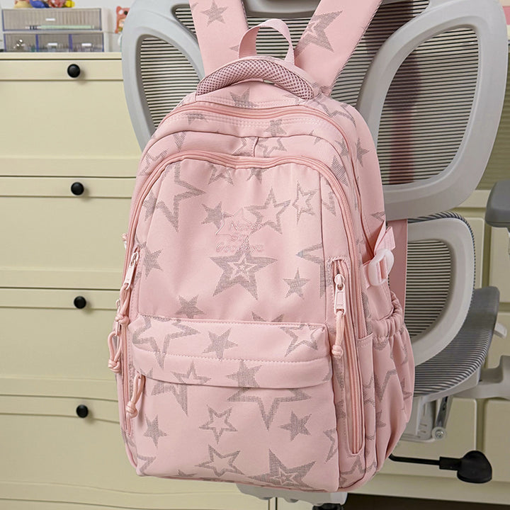 Stylish Star-Embellished School Backpack Kalsten