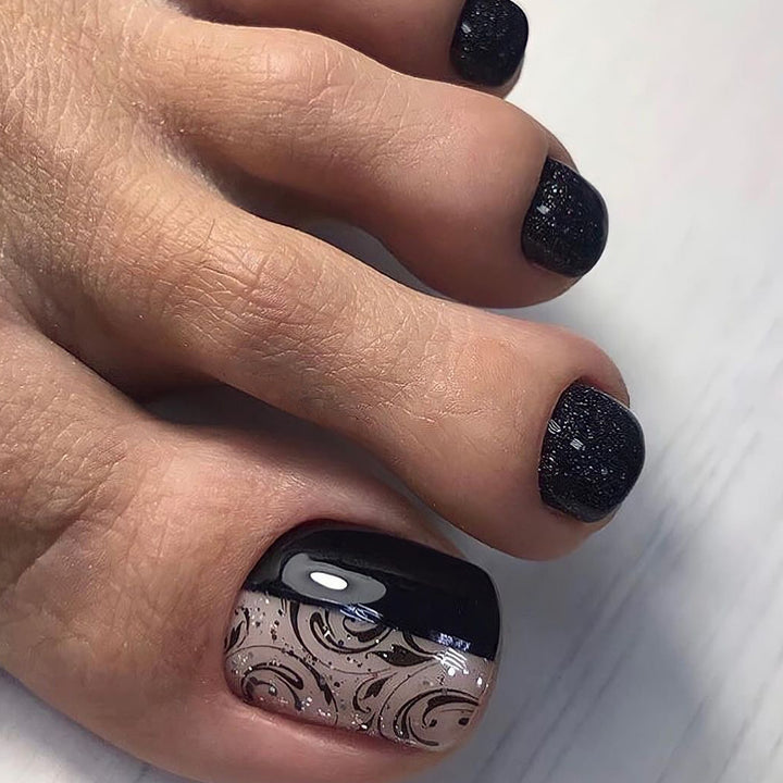 Elegant foot nail art with detailed design Kalsten
