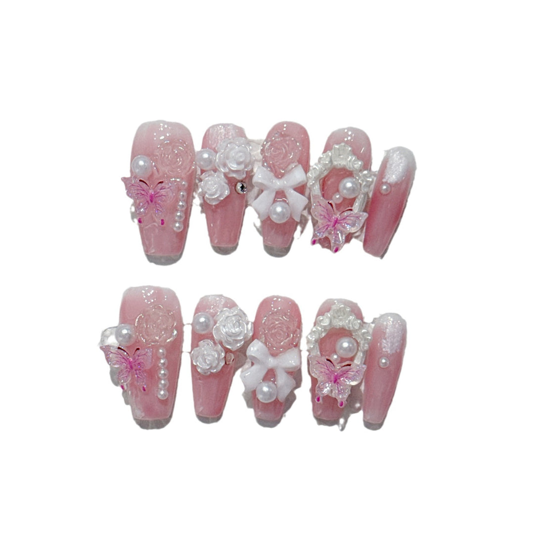 Elegant Decorative Press-On Nails