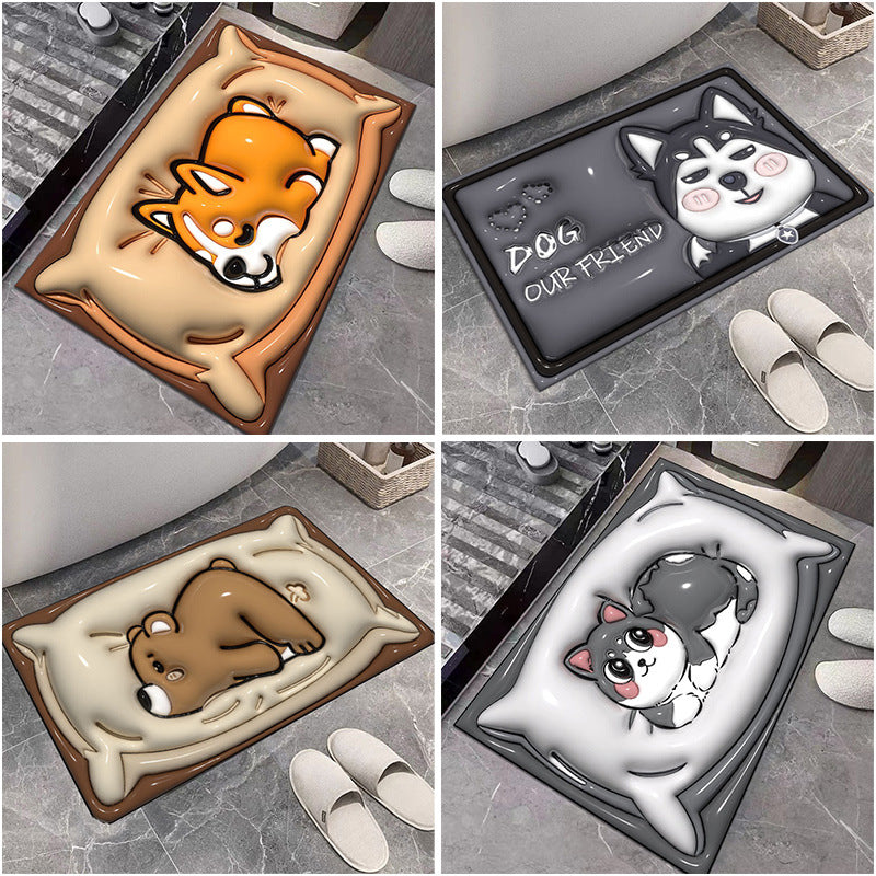 Cute Cartoon Cat Shape Bath Mat Kalsten