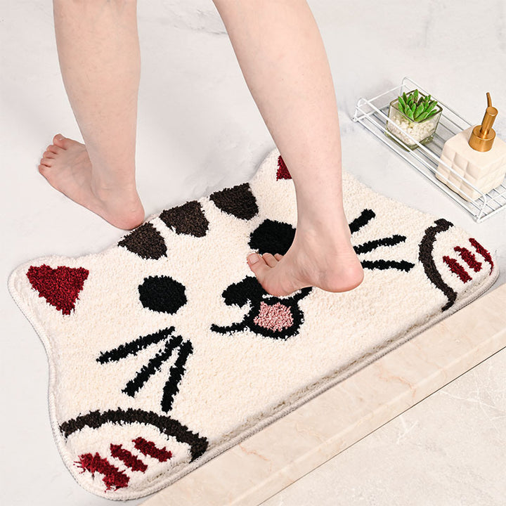 Whimsical Cat-Themed Bath Mat Kalsten