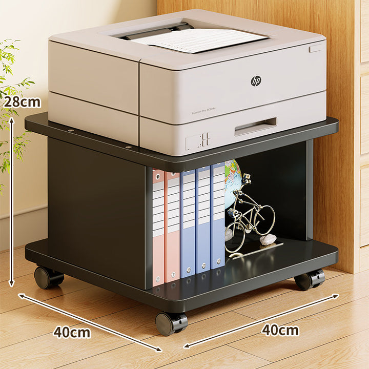 Mobile Printer Stand with Locking Casters and Under-shelf Organizer