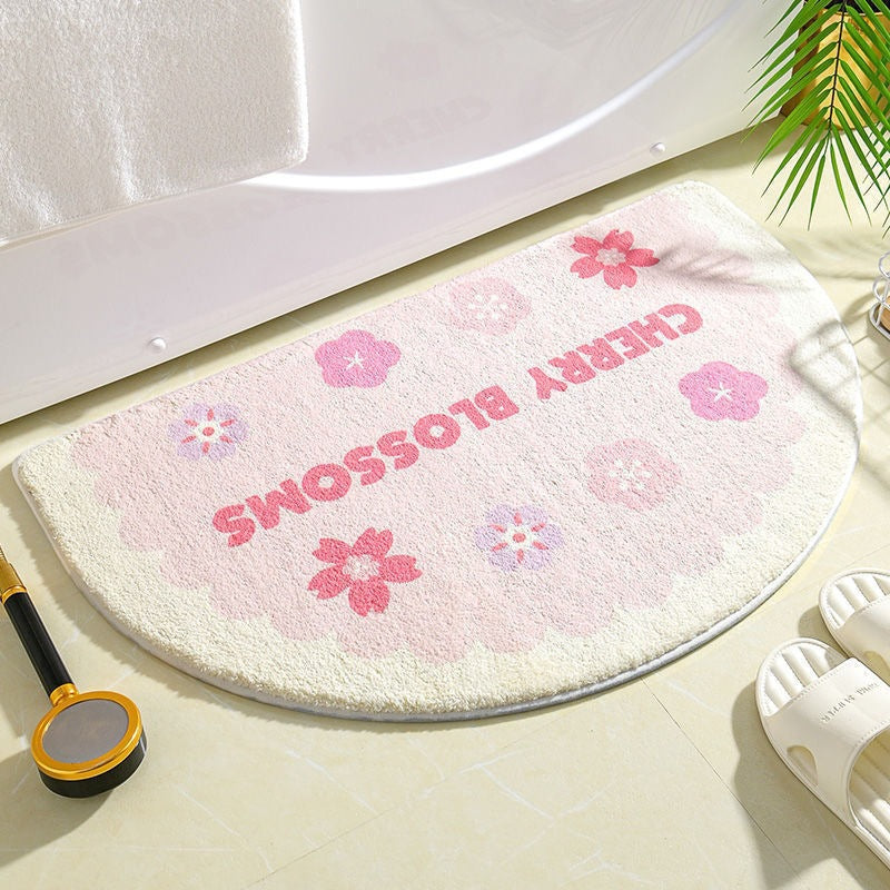 Floral Print Bathroom Mat for Home