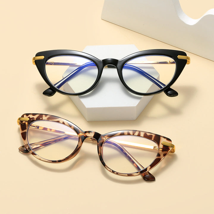 Women's Cat-Eye Sunglasses with Shiny Metal Frame Kalsten