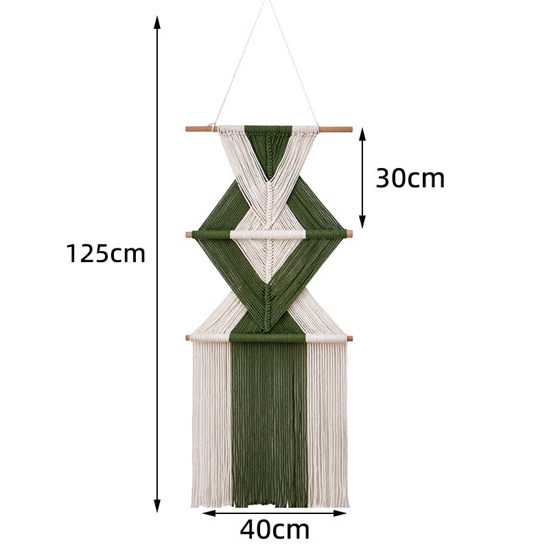 Macramé Wall Decor with Geometric Pattern Kalsten
