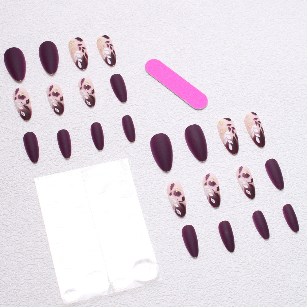 Elegant Floral Press-On Nail Set Kalsten