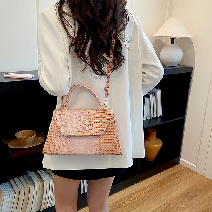 Textured Leather Shoulder Bag