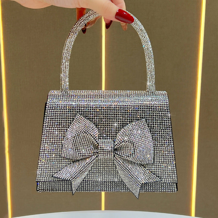 Crystal Bow-Accented Evening Handbag